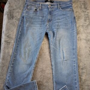 Mens Hollister 33x32 Slim Straight Leg Jeans Blue Denim  Preppy